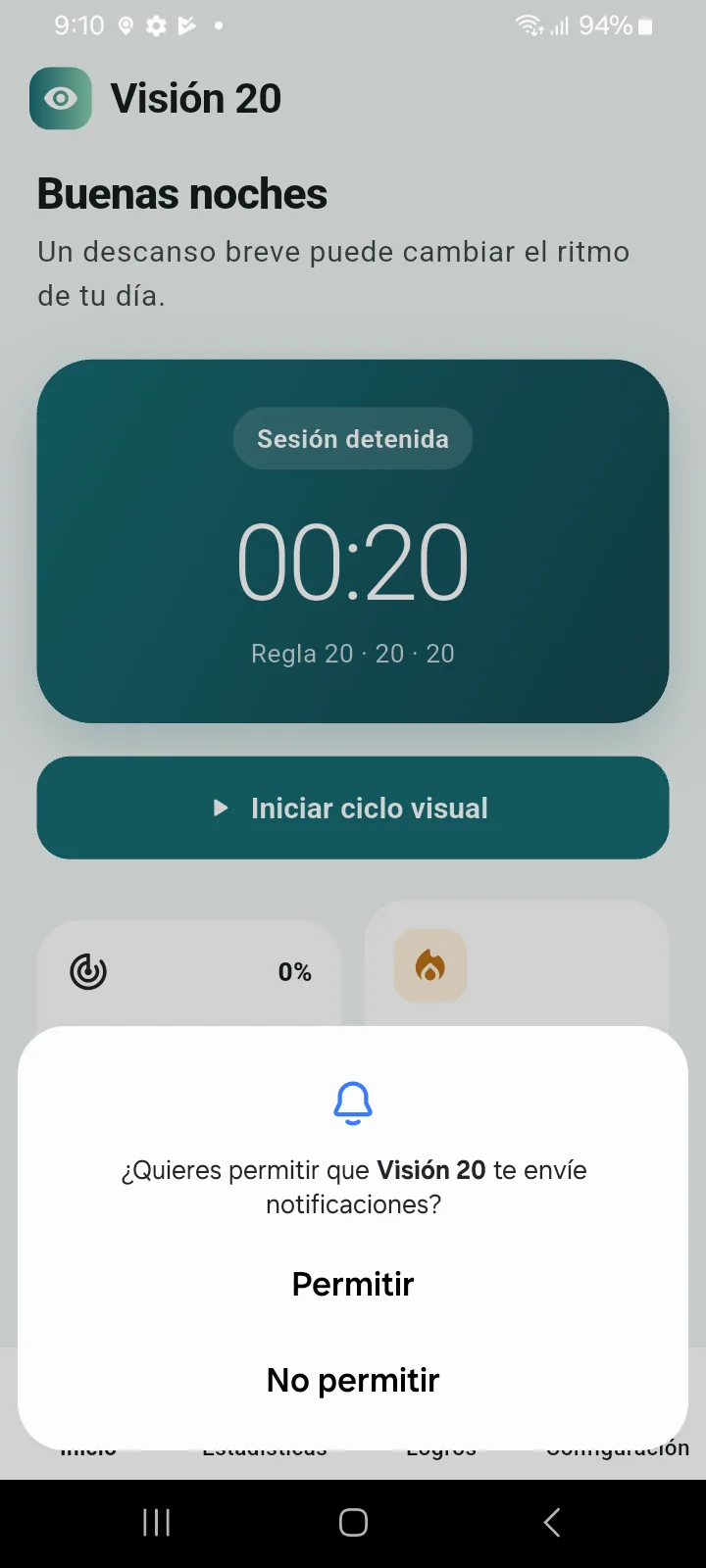 Temporizador activo real de Visión 20